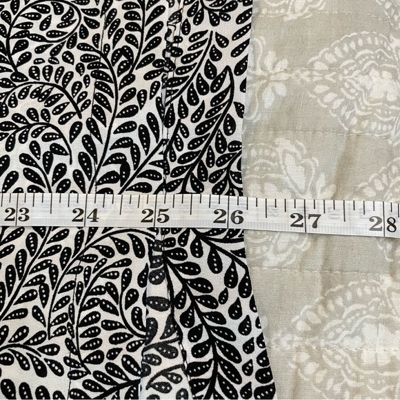 Ann Taylor Loft Black White Floral Vine Print Short Sleeve Top Medium - Picture 7 of 7